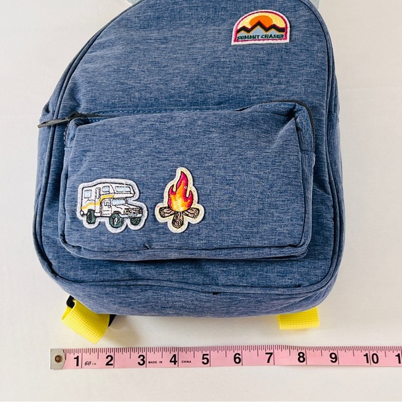 Tommy Bahama Kids Mini Blue Backpack with Patches Camping Theme Zipper NEW - Picture 7 of 7